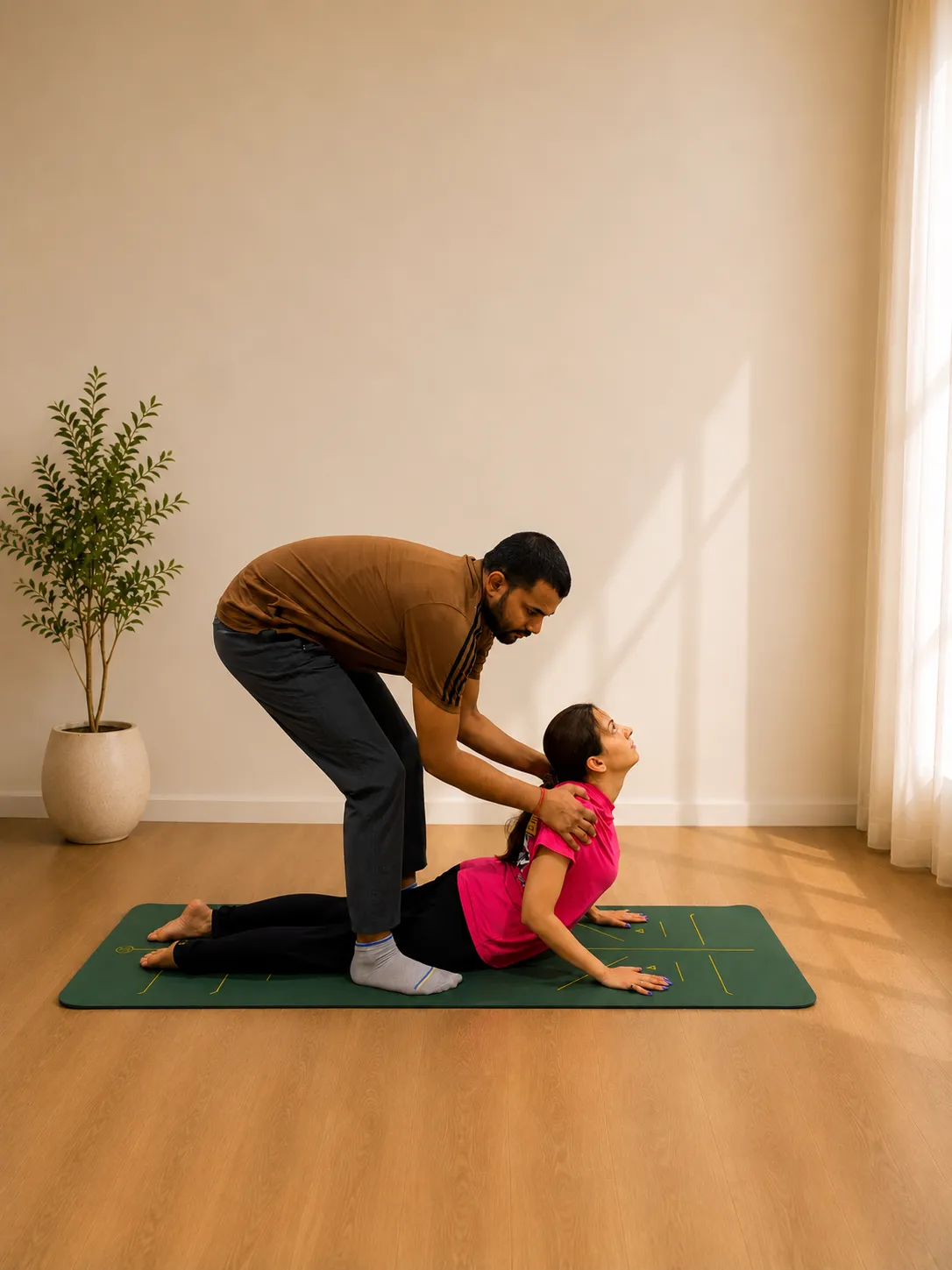 Satyam Khatiyan holding a crow arm balance variation
